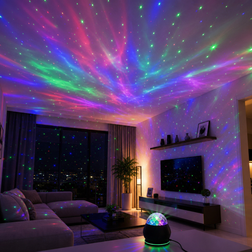 Swiveling Multi-Color Laser Projectors for Smart Homes